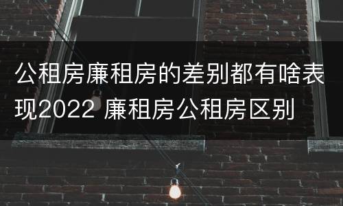 公租房廉租房的差别都有啥表现2022 廉租房公租房区别
