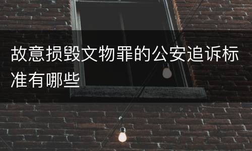 故意损毁文物罪的公安追诉标准有哪些