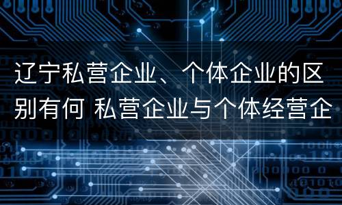 辽宁私营企业、个体企业的区别有何 私营企业与个体经营企业的区别