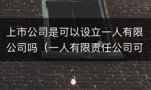 上市公司是可以设立一人有限公司吗（一人有限责任公司可以上市吗）