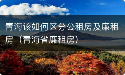 青海该如何区分公租房及廉租房（青海省廉租房）