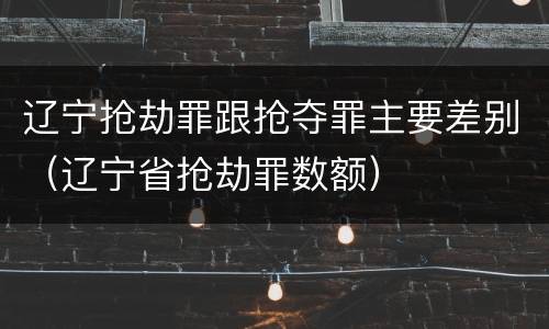 辽宁抢劫罪跟抢夺罪主要差别（辽宁省抢劫罪数额）