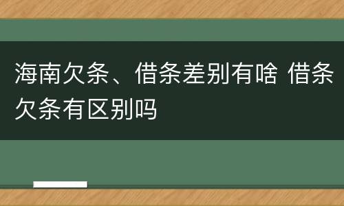 海南欠条、借条差别有啥 借条欠条有区别吗