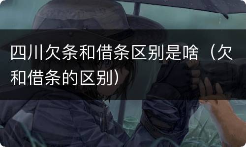 四川欠条和借条区别是啥（欠和借条的区别）