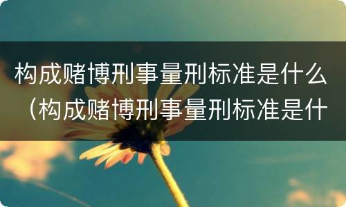 构成赌博刑事量刑标准是什么（构成赌博刑事量刑标准是什么呢）