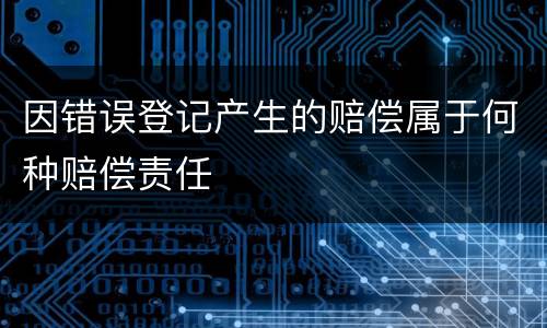 因错误登记产生的赔偿属于何种赔偿责任