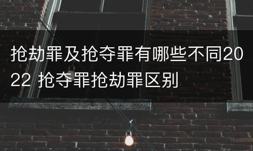 抢劫罪及抢夺罪有哪些不同2022 抢夺罪抢劫罪区别