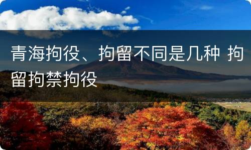 青海拘役、拘留不同是几种 拘留拘禁拘役