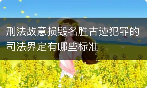 刑法故意损毁名胜古迹犯罪的司法界定有哪些标准
