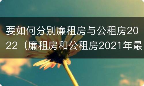 要如何分别廉租房与公租房2022（廉租房和公租房2021年最新通知）