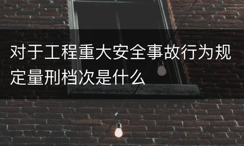 对于工程重大安全事故行为规定量刑档次是什么