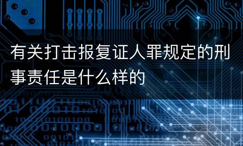 有关打击报复证人罪规定的刑事责任是什么样的
