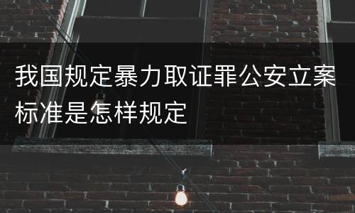 我国规定暴力取证罪公安立案标准是怎样规定