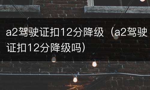 a2驾驶证扣12分降级（a2驾驶证扣12分降级吗）
