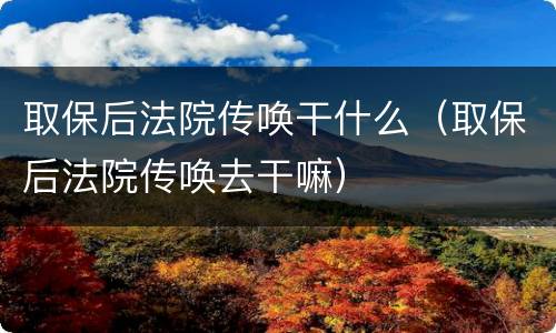 取保后法院传唤干什么（取保后法院传唤去干嘛）