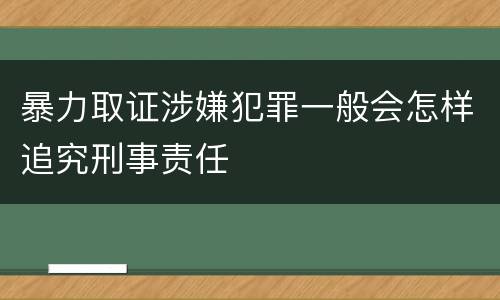 暴力取证涉嫌犯罪一般会怎样追究刑事责任