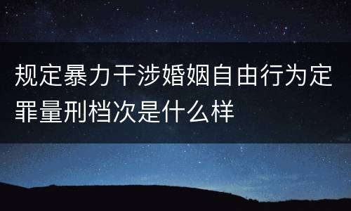 规定暴力干涉婚姻自由行为定罪量刑档次是什么样