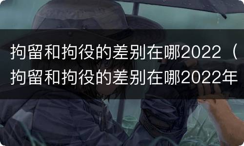 拘留和拘役的差别在哪2022（拘留和拘役的差别在哪2022年）