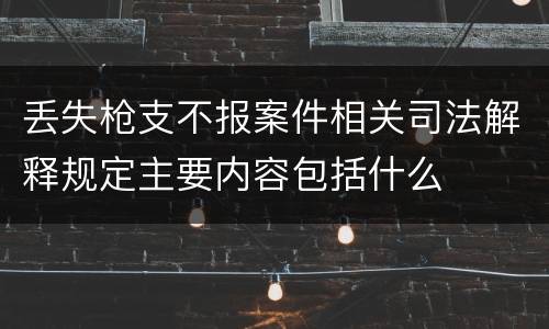 丢失枪支不报案件相关司法解释规定主要内容包括什么