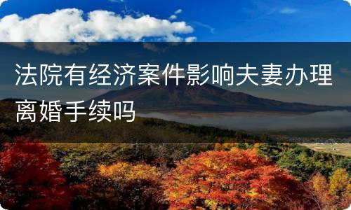 法院有经济案件影响夫妻办理离婚手续吗