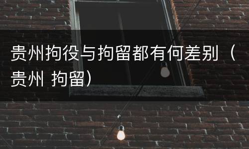 贵州拘役与拘留都有何差别（贵州 拘留）