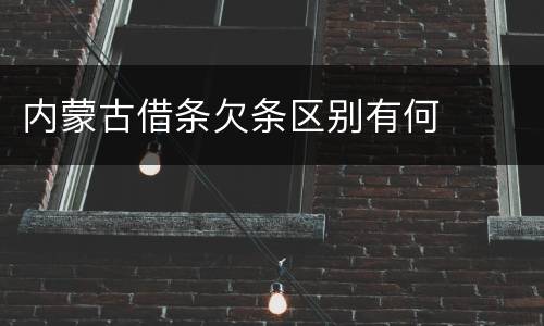 内蒙古借条欠条区别有何