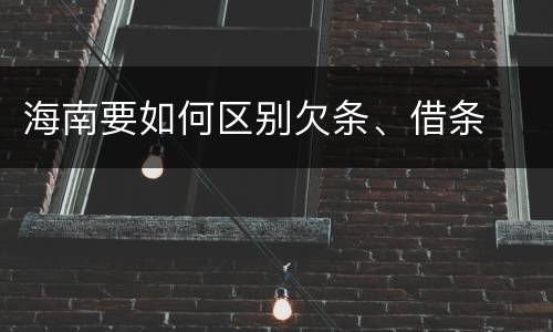 海南要如何区别欠条、借条