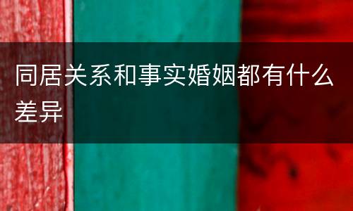 同居关系和事实婚姻都有什么差异