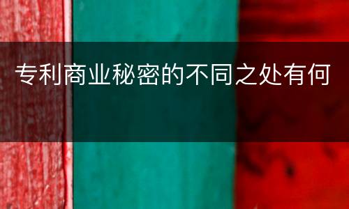 专利商业秘密的不同之处有何
