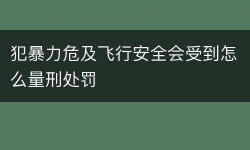 犯暴力危及飞行安全会受到怎么量刑处罚
