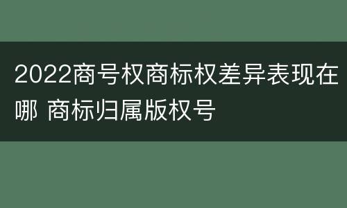 2022商号权商标权差异表现在哪 商标归属版权号