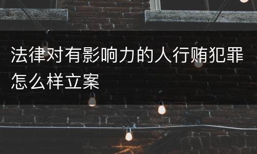 法律对有影响力的人行贿犯罪怎么样立案
