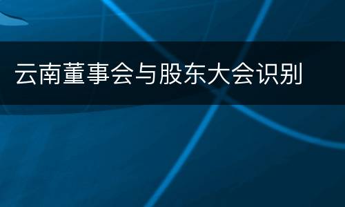 云南董事会与股东大会识别