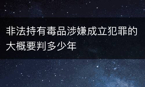 非法持有毒品涉嫌成立犯罪的大概要判多少年