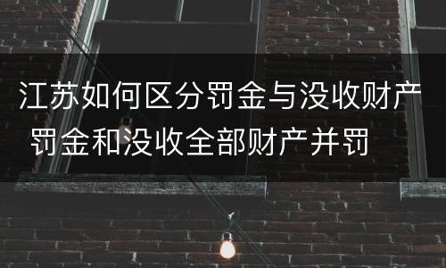 江苏如何区分罚金与没收财产 罚金和没收全部财产并罚