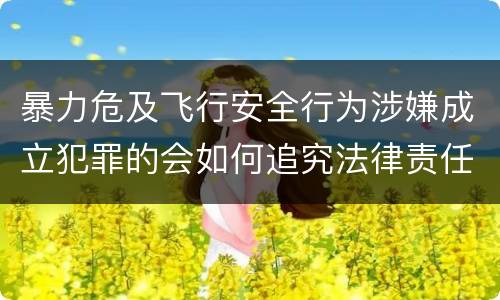 暴力危及飞行安全行为涉嫌成立犯罪的会如何追究法律责任