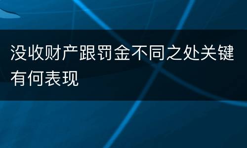 没收财产跟罚金不同之处关键有何表现