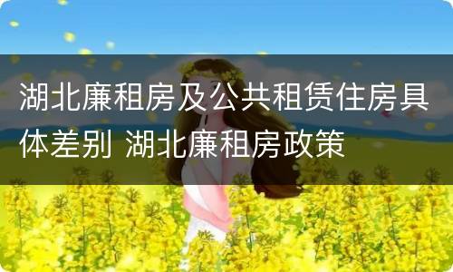 湖北廉租房及公共租赁住房具体差别 湖北廉租房政策