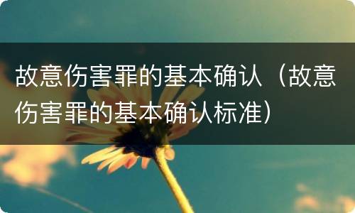 故意伤害罪的基本确认（故意伤害罪的基本确认标准）