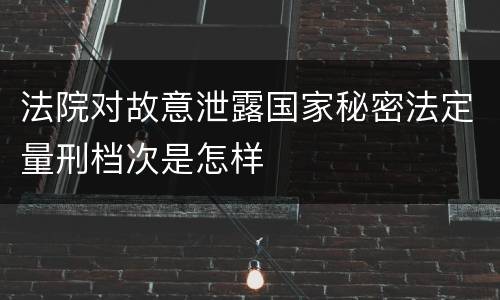 法院对故意泄露国家秘密法定量刑档次是怎样