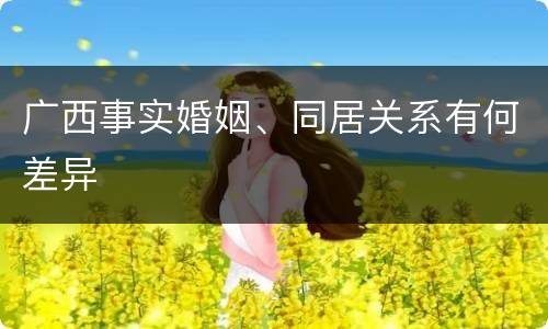 广西事实婚姻、同居关系有何差异