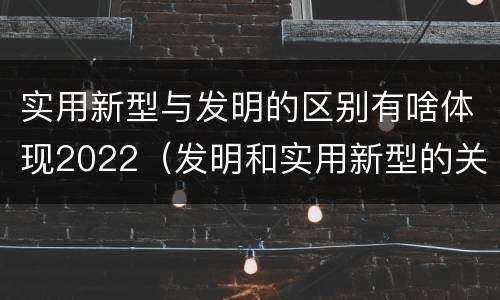 实用新型与发明的区别有啥体现2022（发明和实用新型的关系）