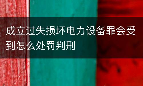 成立过失损坏电力设备罪会受到怎么处罚判刑