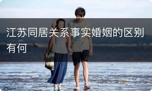 江苏同居关系事实婚姻的区别有何