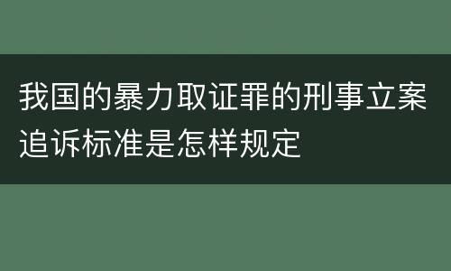 我国的暴力取证罪的刑事立案追诉标准是怎样规定