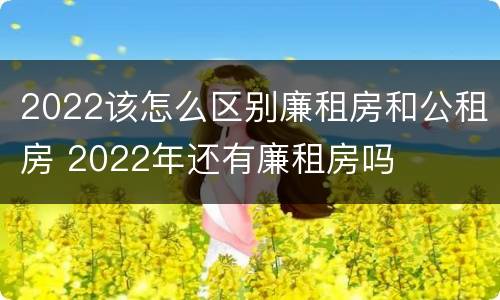 2022该怎么区别廉租房和公租房 2022年还有廉租房吗
