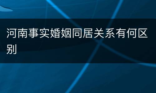 河南事实婚姻同居关系有何区别