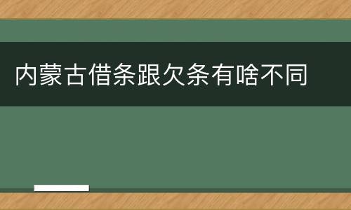 内蒙古借条跟欠条有啥不同