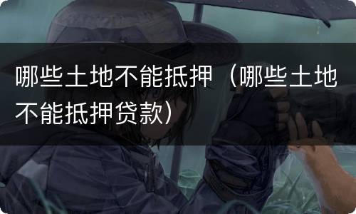 哪些土地不能抵押（哪些土地不能抵押贷款）