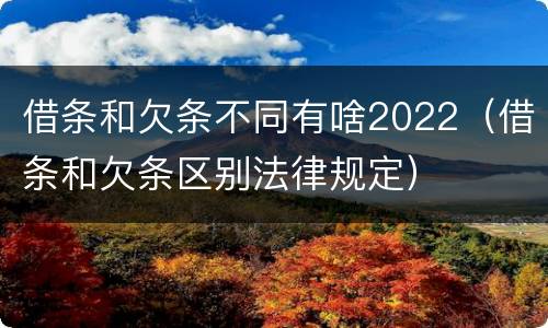借条和欠条不同有啥2022（借条和欠条区别法律规定）